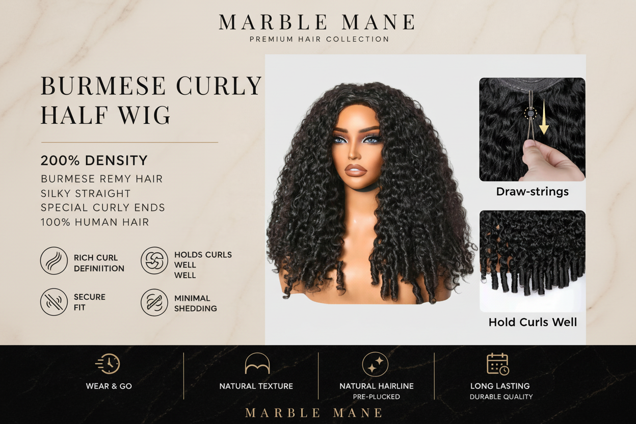 Silk-Blend Halfwig – 180% & 250% High-Density Brazilian Body Wave