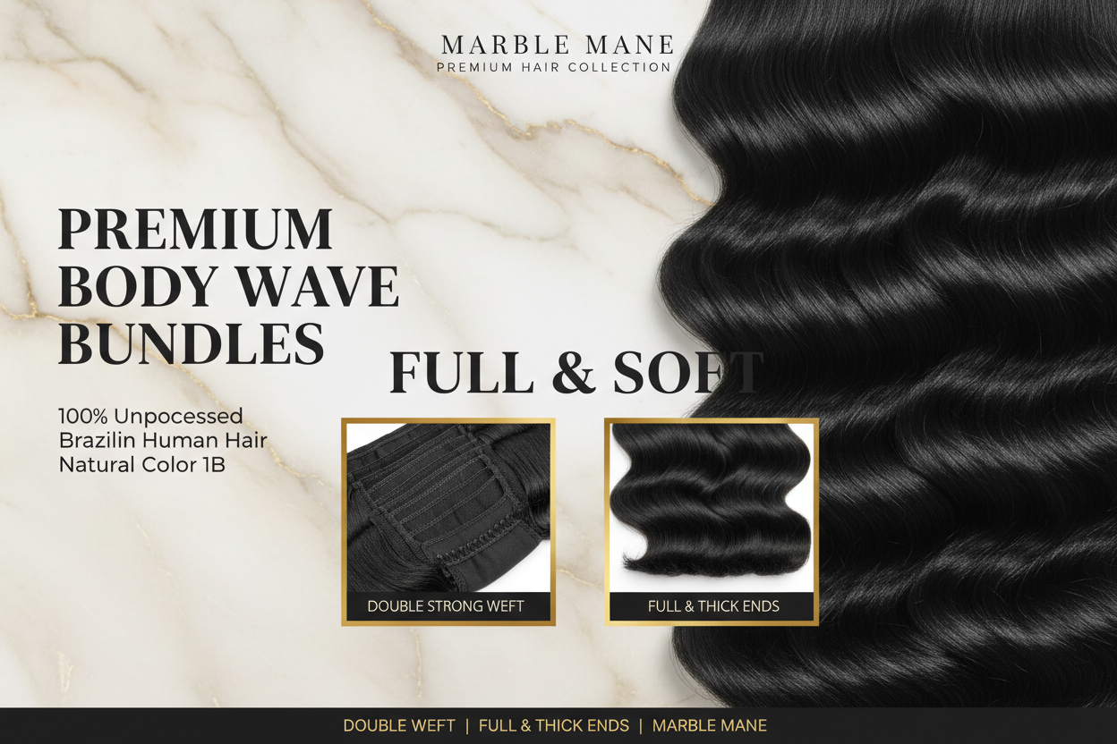 Premium Body Wave Bundles – 100% Unprocessed Brazilian Human Hair