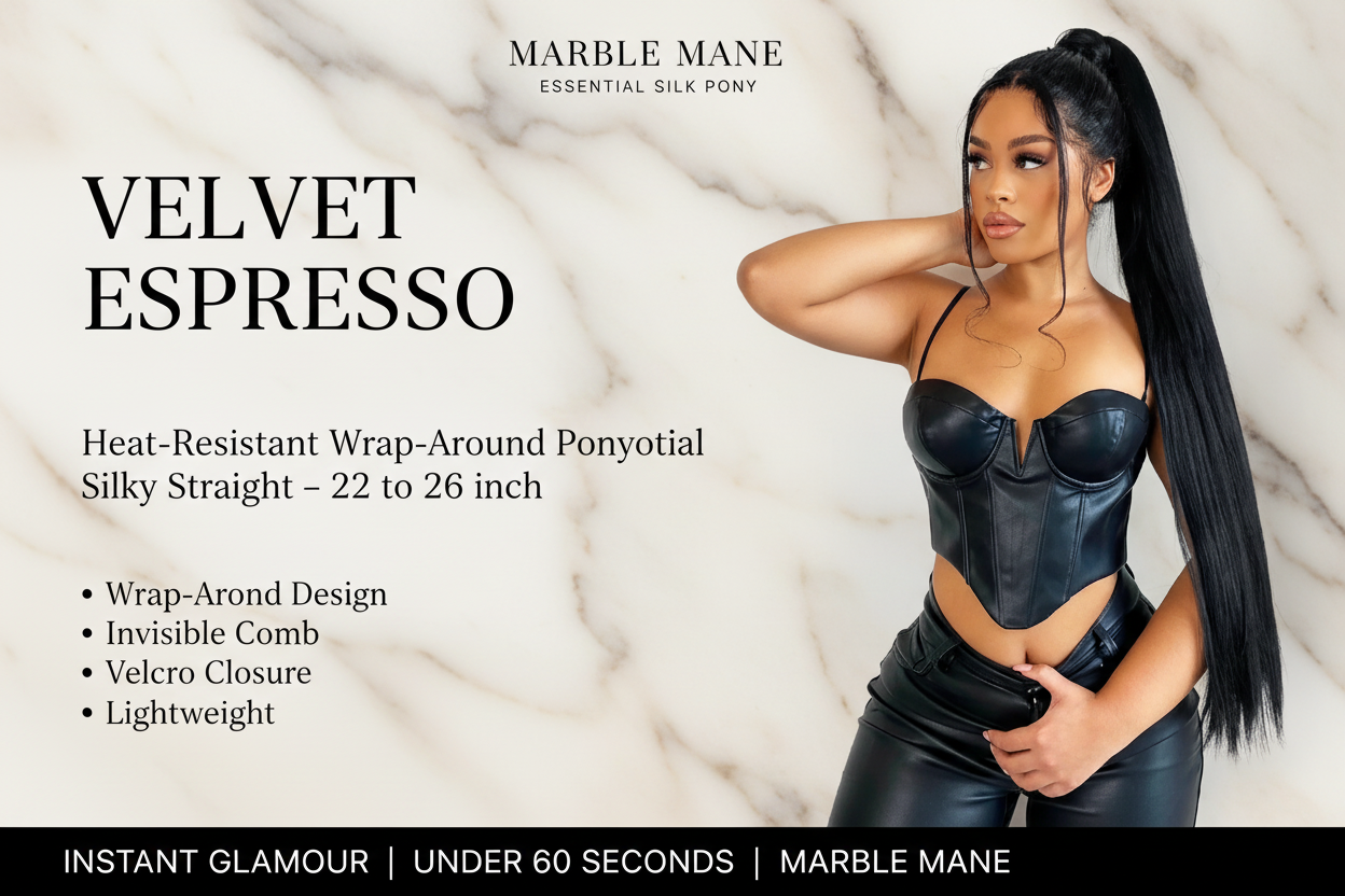 Essential Silk Pony – Heat-Resistant Wrap-Around Ponytail