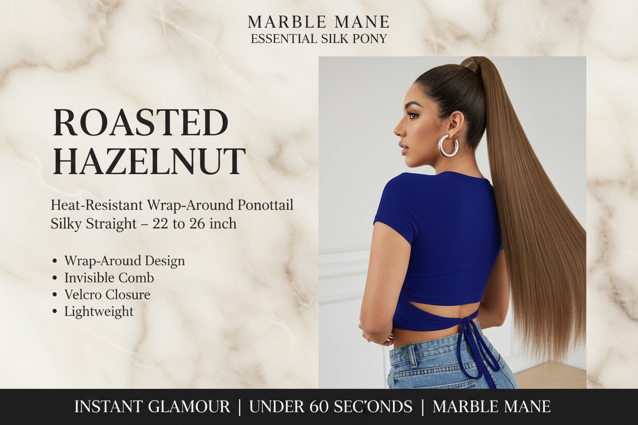 Essential Silk Pony – Heat-Resistant Wrap-Around Ponytail
