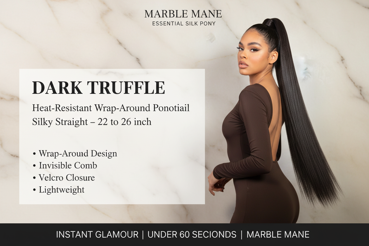 Essential Silk Pony – Heat-Resistant Wrap-Around Ponytail