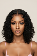 "Wear & Go" Water Wave Bob – 100% Brazilian Human Hair 4x4 Lace Closure Wig