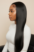 "Wear & Go" Glueless HD Lace Frontal Wig – 220% Density Bone Straight Human Hair