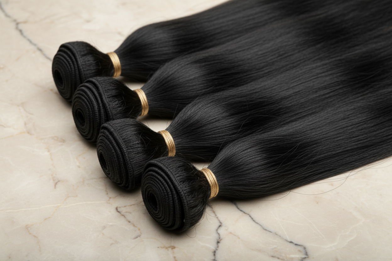 Elite Liquid Silk Straight – 12A Raw Burmese Human Hair Bundles