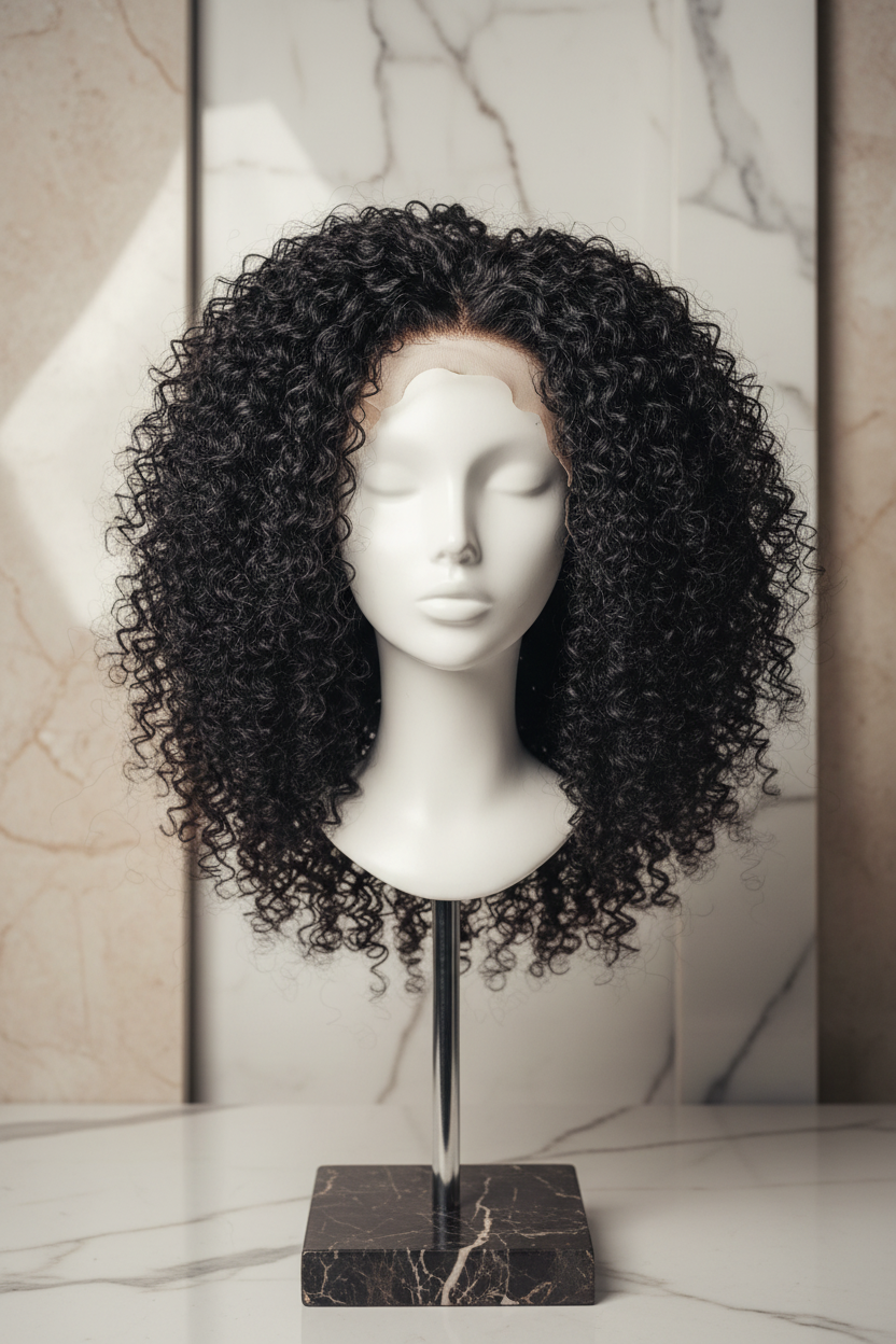 Burmese Coil Halfpruik – 250% High-Density Drawstring & Clip-In