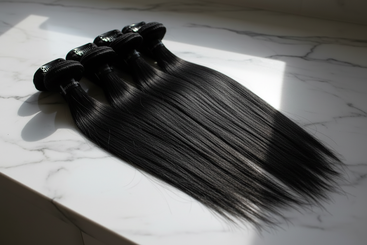 Invisible PU Silk Straight – 100% Injected Remy Human Hair Clips
