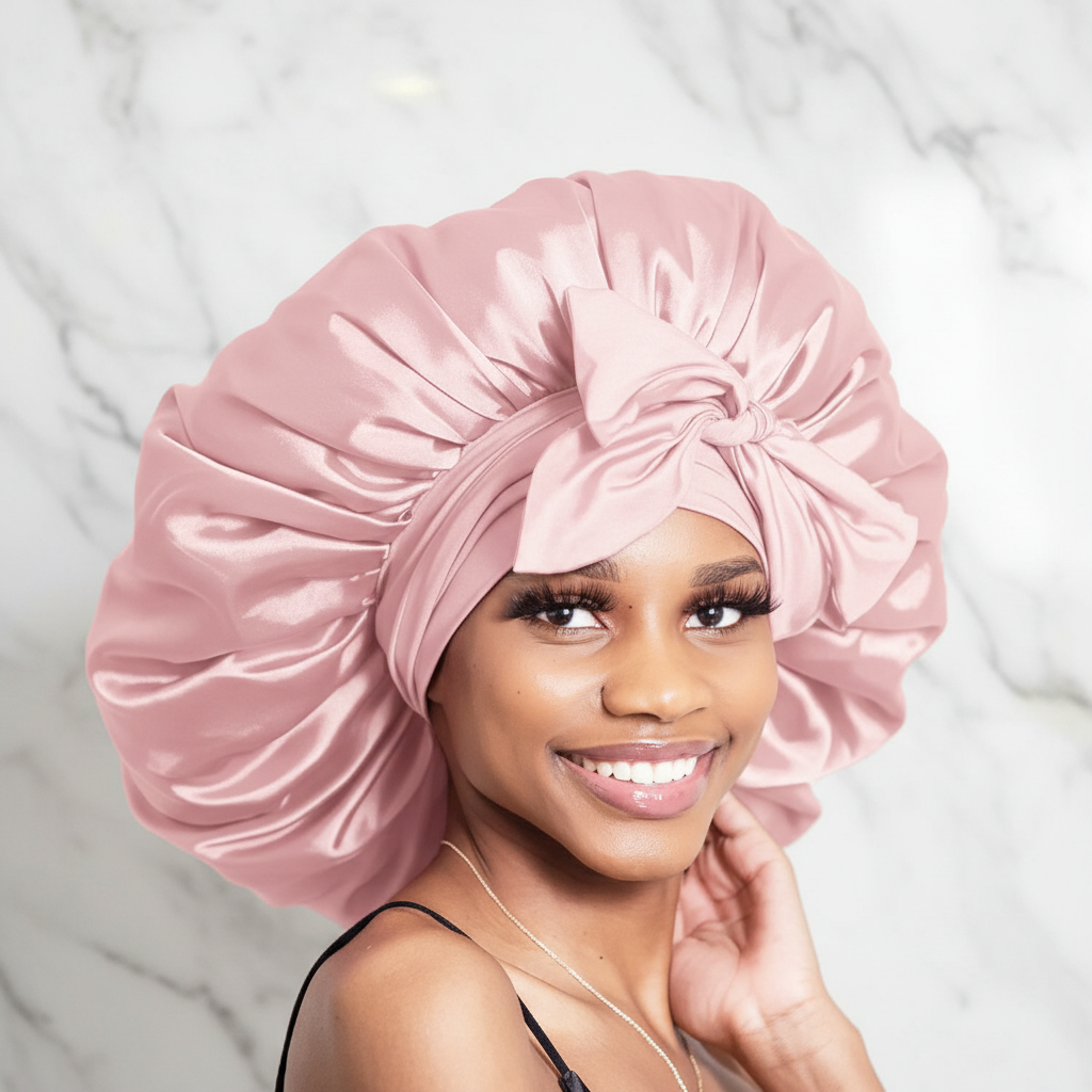 The Adjustable Satin Crown: Comfort Tie Bonnet