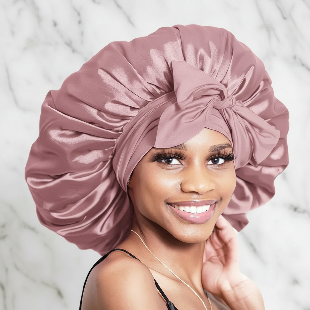 The Adjustable Satin Crown: Comfort Tie Bonnet