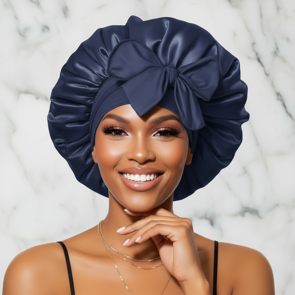 The Adjustable Satin Crown: Comfort Tie Bonnet