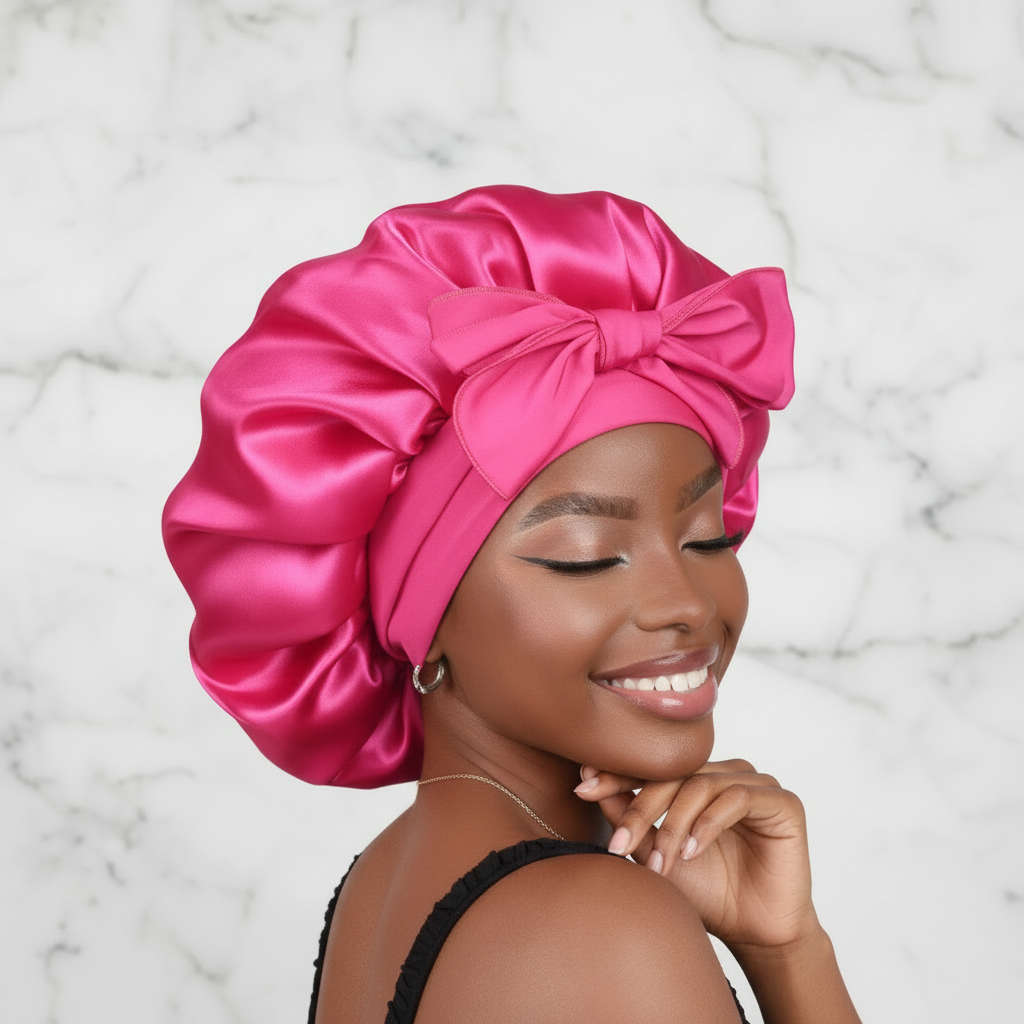 The Adjustable Satin Crown: Comfort Tie Bonnet