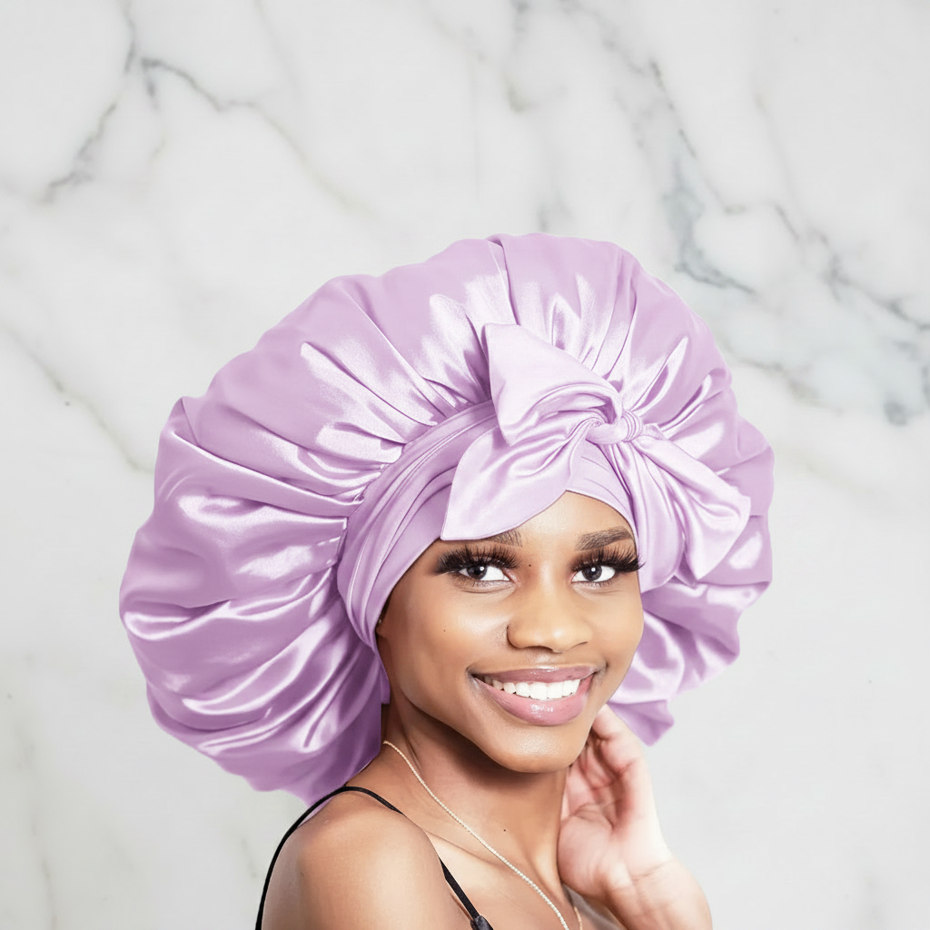 The Adjustable Satin Crown: Comfort Tie Bonnet