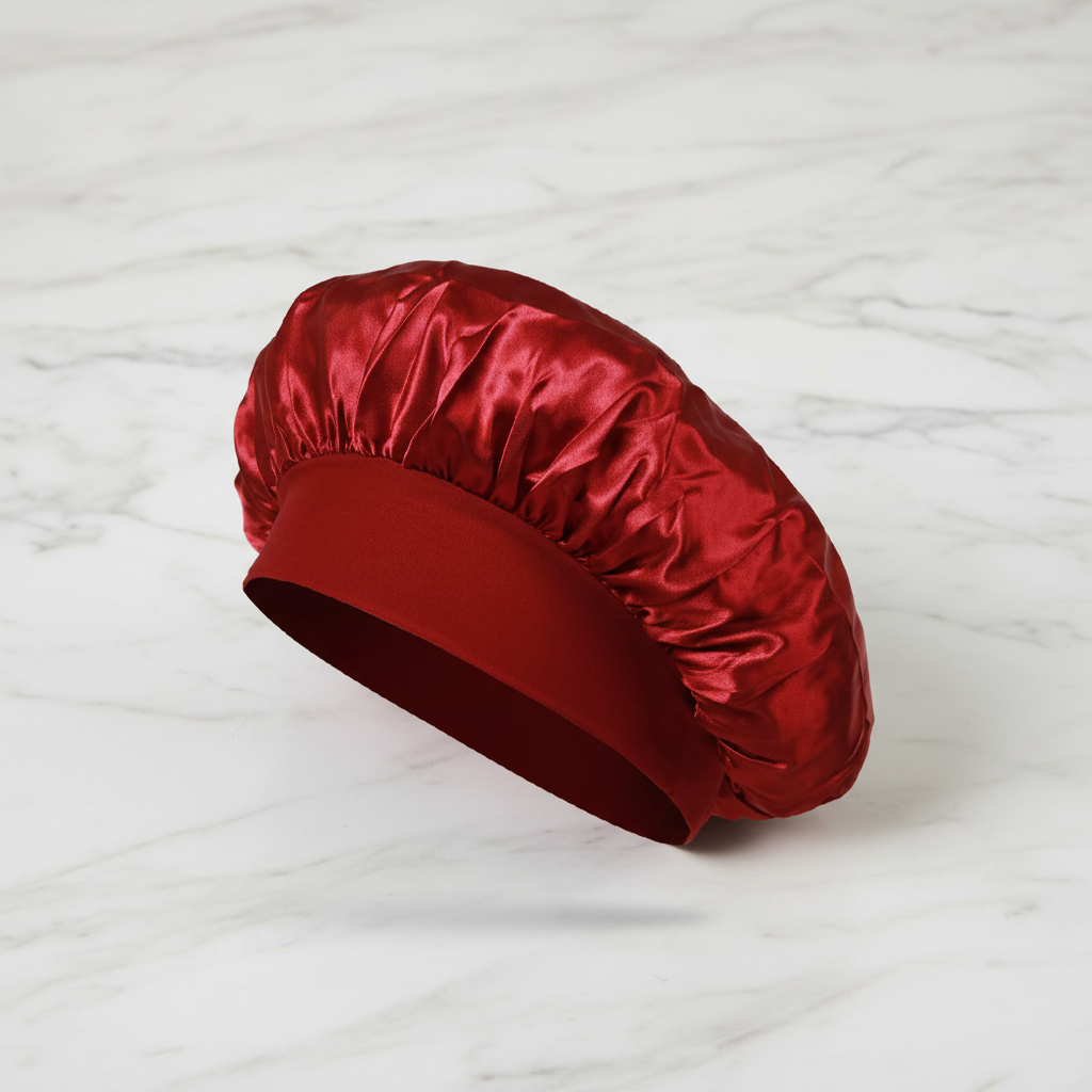 The Silk Sleep Cloud: Soft Band Satin Bonnet