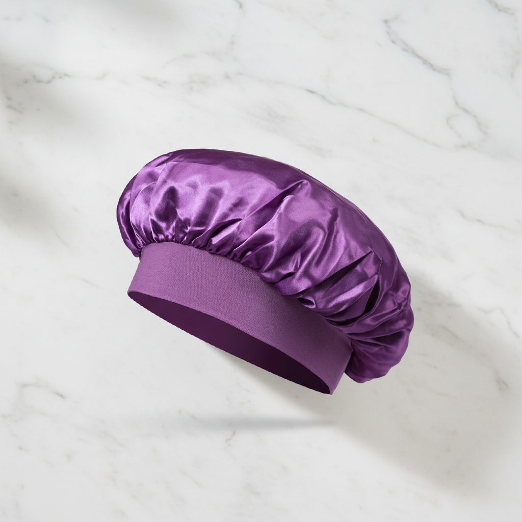 The Silk Sleep Cloud: Soft Band Satin Bonnet