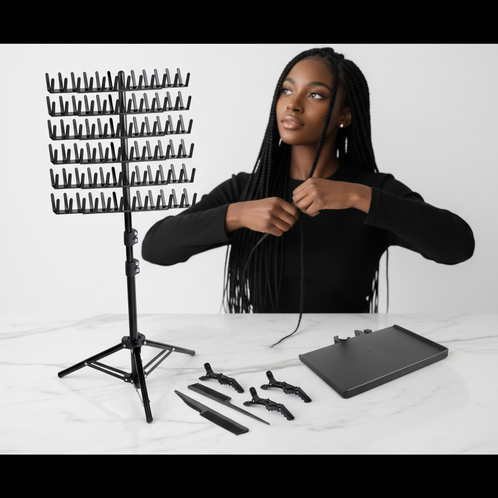 The Braid Butler: 2-Sided Adjustable Hair Rack