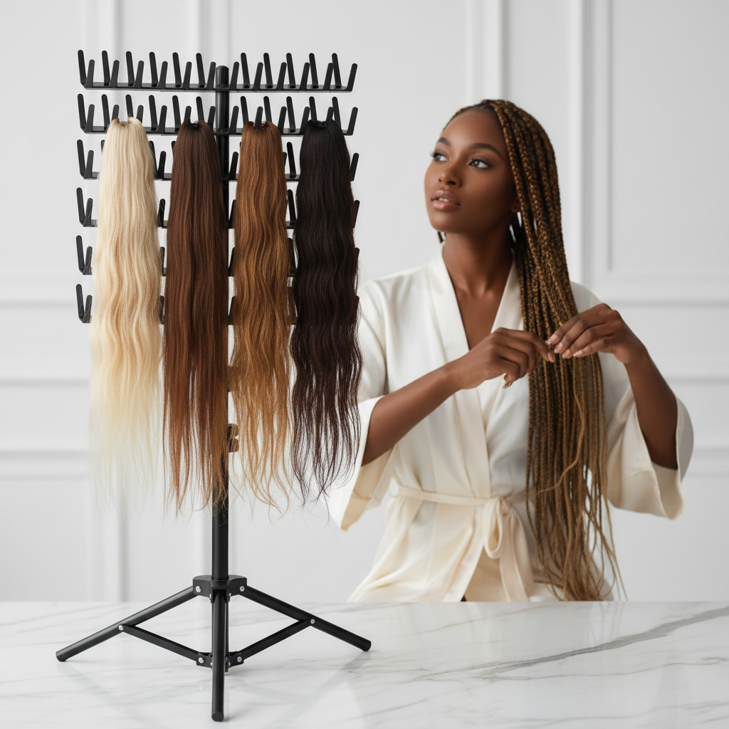 The Braid Butler: 2-Sided Adjustable Hair Rack