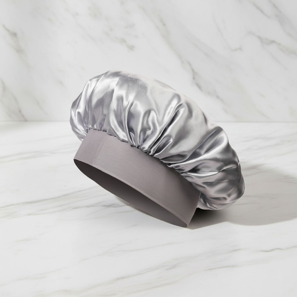The Silk Sleep Cloud: Soft Band Satin Bonnet