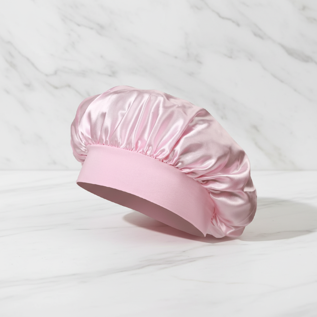 The Silk Sleep Cloud: Soft Band Satin Bonnet